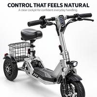 Scooter de mobilité à trois roues pour l'exportation, mini scooter électrique pliable en alliage de magnésium ultra-léger, longue autonomie, 120 kg