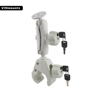 White Large Tough-Claw Pipe Mount With Key Locking Safety for Medical Chair or Scanner or Tablet PC - Product Image 3