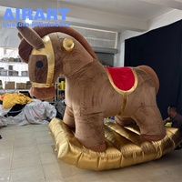 Mascotte de cheval gonflable en peluche de qualité professionnelle, jouet en peluche de cheval chinois, peluche de cheval de haute qualité pour décorations de fête