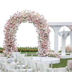 Arco de Flores Artificiales Rosadas de Alta Calidad, Decoraciones para Bodas, Telones de Fondo para Fiestas al Aire Libre y Ceremonias de Propuesta de Matrimonio - Product Image 2