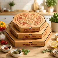 Boîtes à pizza en carton ondulé Kraft, emballages alimentaires écologiques, finition mate