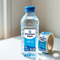 Autocollants ronds ou rectangulaires double face personnalisés de haute qualité et bon marché, impression de logo, rouleaux d'étiquettes pour bouteilles d'eau minérale dorées