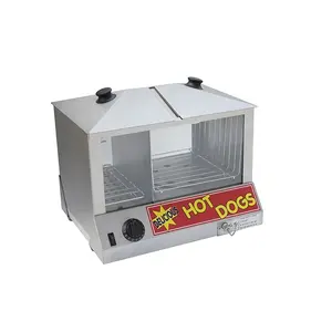 100 Hotdogs 48 Buns Commercial Snack Equipment Stainless Steel Bun Warmer and Hot Dog Machine for Sausage Steaming