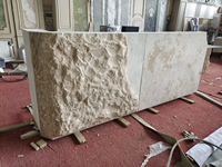 Comptoir de réception de luxe en marbre travertin beige naturel italien pour hôtel, salon ou bureau