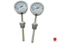 Thermomètre à pression à bain d'huile 0-200°C, résistant aux vibrations, tige rigide, indice de protection IP66, longueur de sonde 300 mm pour moteur