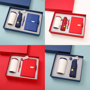 Vente directe d'usine Logo personnalisé Parapluie A5 Boucle Cahier Cuir Cahier Stylo Powerbank Tasse à café Ensemble Cadeau d'affaires - Product Image 2