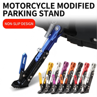 Béquille latérale réglable CNC pour moto, en alliage d'aluminium, support de pied universel antidérapant, béquille latérale pour moto