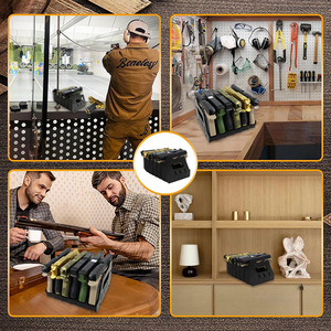 Estante de Almacenamiento para Armas EVA, 6 Compartimentos, Soporte para Pistolas y Rifles, Gran Capacidad, Negro, ABS, Rectangular - Product Image 2