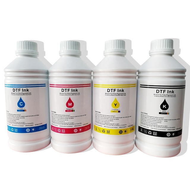 Premium 1000ml White Cmyk DTF Ink Set Cleaner Gallon Transfer for Epson L805 I3200 L1800 Xp600 Printer Bottle Package Included