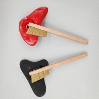 Brosse d'escalade en poils de sanglier avec manche en bois pour nettoyage de roches, impression de logo disponible