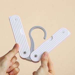 Cintres pliables en plastique pour vêtements, pantalons et chaussettes avec pinces, blanc clair, vert cactus, organisateur de séchage de voyage - Product Image 2