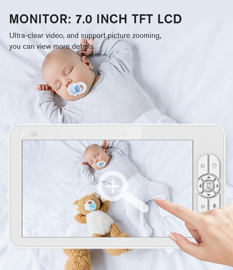 New 7 inches 1080P amazon hot selling good quality cheap baby monitor