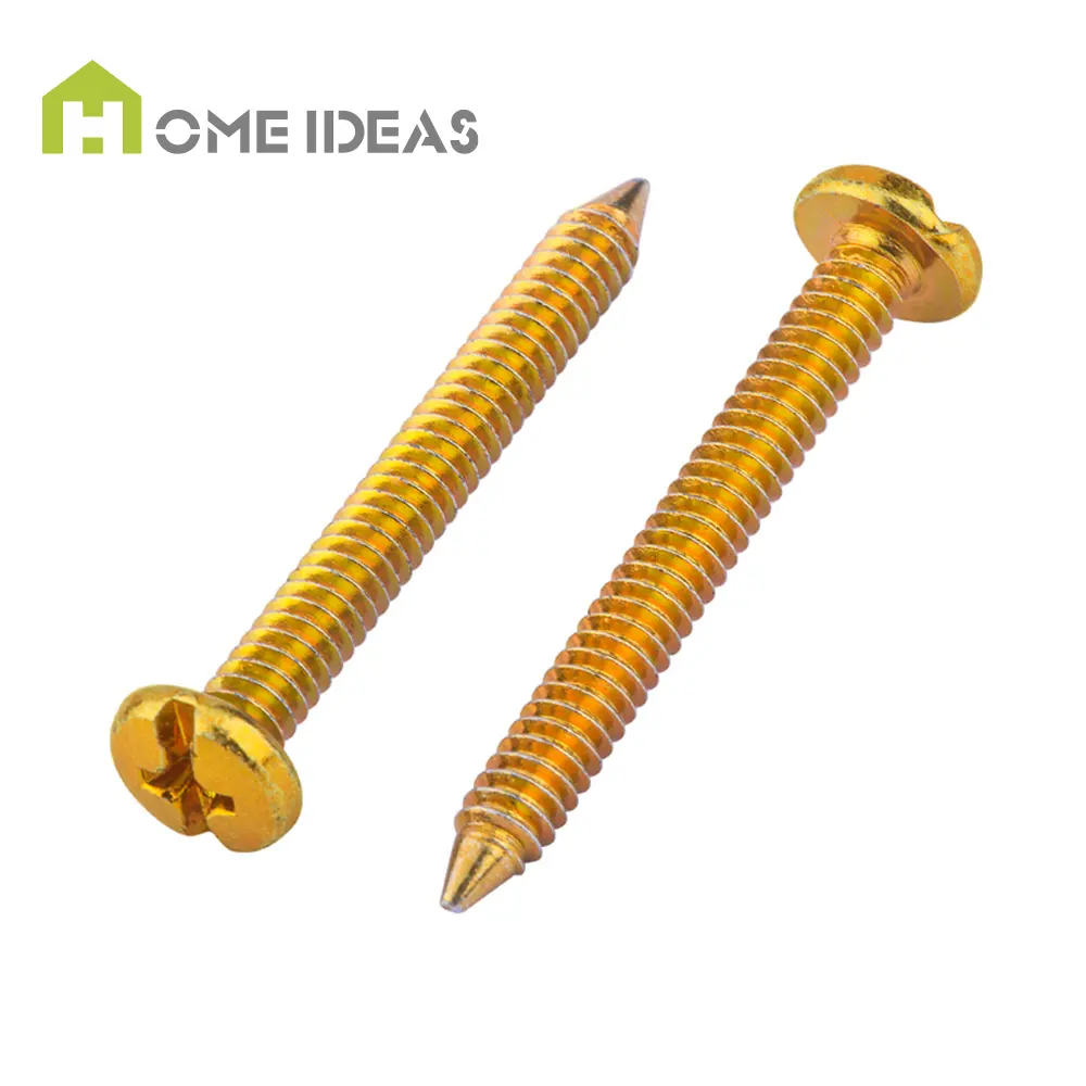 Furniture Hardware Manufacture M4 Stainless Steel Screw Golden Cross Color Zinc Self-tapping Screw
