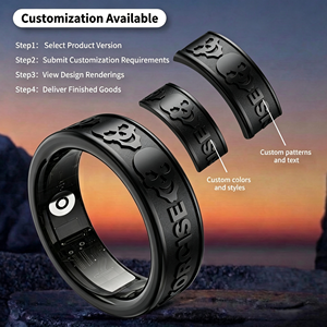 Dark Theme H02 <b>Android</b> and Ios Stress Sleep Fitness Monitor Health Activity Tracker Smart Ring for With Charger <b>Box</b> Romantic Des - Product Image 5