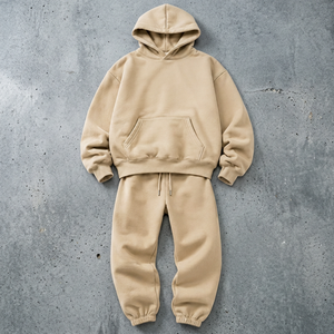 Ensemble de survêtement en molleton de coton épais, sweat à capuche oversize et pantalon de jogging, vente en gros, streetwear unisexe, ensemble personnalisé avec étiquette privée - Product Image 2