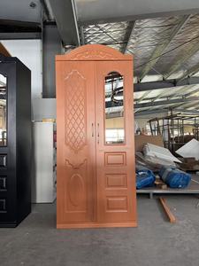 Armoires métalliques personnalisables avec serrure, 2 portes, design gaufré, armoire en acier avec <span class=keywords><strong>placard</strong></span> à grain de bois - Product Image 5