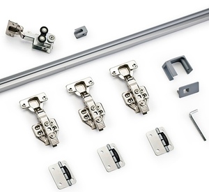 Système de porte coulissante escamotable à charnière dissimulée avec roulettes pour armoire d'angle et salle de bain, idéal pour optimiser l'espace et utiliser avec un <span class=keywords><strong>panier</strong></span> de rangement - Product Image 2