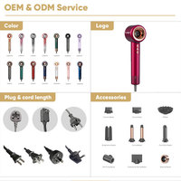 Sèche-cheveux ultra rapide Sèche-cheveux Ionic Professional Smart Salon 5 en 1 Styler Set Brushless Motor Sèche-cheveux à séchage rapide