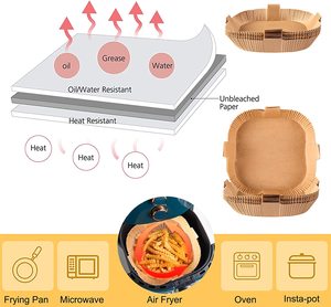 Revestimientos de silicona de grado alimenticio desechables cuadrados personalizados a prueba de grasa aceite impermeable papel pergamino pan para galletas de cocina - Product Image 5
