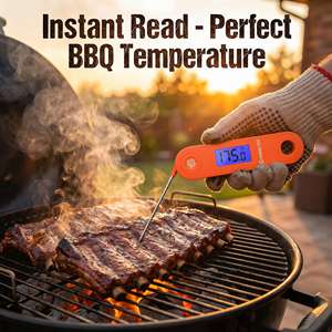 Termômetro Digital para Alimentos Lonnmeter LFT-01 Recarregável IP68 à Prova d'Água com Sonda de Aço Inoxidável 304 Alta Precisão 0.5C para Churrasco - Product Image 1