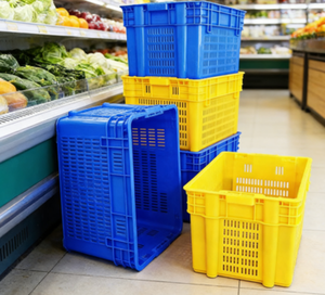 Huidu 2025 Hot <strong>Sale</strong> HDPE Mesh <strong>Crate</strong> Set (3 Sizes)-Stackable &amp; Nestable ISO22000 Certified Food Transport System - Product Image 5