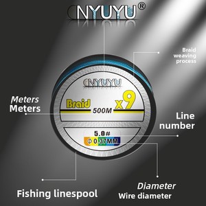 Lenza da Pesca Intrecciata in PE a 9 Fili, Lunghezza 500m per Pesca con Esche e in Mare - Product Image 4