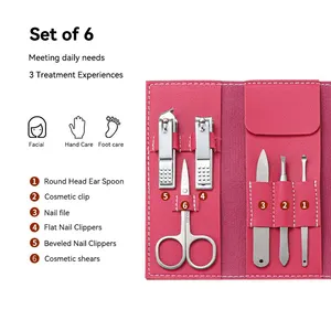 Nail Clippers Kit Stainless Steel Pedicure Grooming Set Full Function Nail Care Tools Manicure Set With Leather