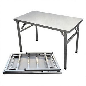 RVS 201 opklapbare werkbank zonder wielen, keuken-eettafel, presentatiestandaard, kraampje voor de avondmarkt, buiten BBQ, commercieel gebruik - Product Image 1