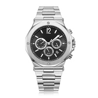 Jam Tangan Mewah Jepang Jam Tangan Pria Hitam Logo Merek Kustom Gelang Baja Harga Pabrik OEM Murah untuk Pria Jam Tangan