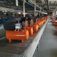 Compresseur d'air à piston portable 2HP 24L, manomètre à double pression à entraînement direct avec vannes de régulation, vente d'usine