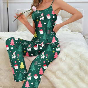 بيجامات عالية الجودة هالويد الأسرة عيد الميلاد بيجامات المرأة مجموعة ملابس المنزل - Product Image 1