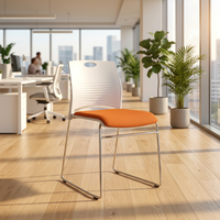 Chaises multifonctionnelles empilables en métal avec coussin de siège en PP pour bureaux et salles d'accueil - Vente en gros