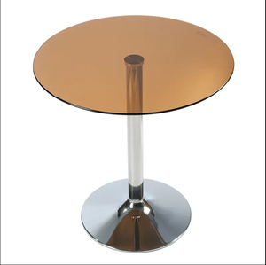 Mesa de Comedor Redonda de <span class=keywords><strong>Cristal</strong></span> Transparente con 4 Sillas, Mesas de Café de <span class=keywords><strong>Cristal</strong></span> - Product Image 2