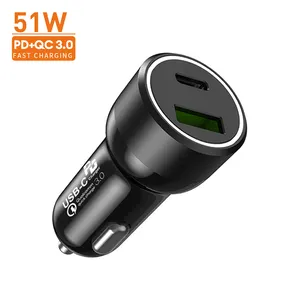 USB Type C Car Charger Adapter 51W PD Fast Charging Tablet Smartphone Charger USB Mobile Charger for iPhone ipad xiaomi huawei