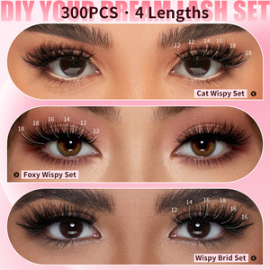 Lakanaku Individual <b>Cluster</b> <b>Lashes</b> 40D 50D 60D With Tools For DIY Eyelash Extension - Product Image 3