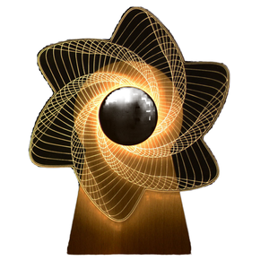 Boîte à musique rotative moderne en bois avec LED, cadeau créatif, lampe de chevet à éolienne rechargeable par USB, décoration d'intérieur - Product Image 1