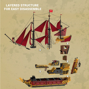 Reobrix 66049 Queen Anne's Revenge, Bloques de Construcción de Plástico, Modelo de Barco, 5600 Piezas, Juguete Pirata para Edades de 8 a 13 Años - Product Image 2