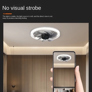 E27 <b>Socket</b> Ceiling Fan Lamp with Remote Control 3-Speed 7 Blades LED Crystal Dimmable Color Palette for Bathroom - Product Image 4