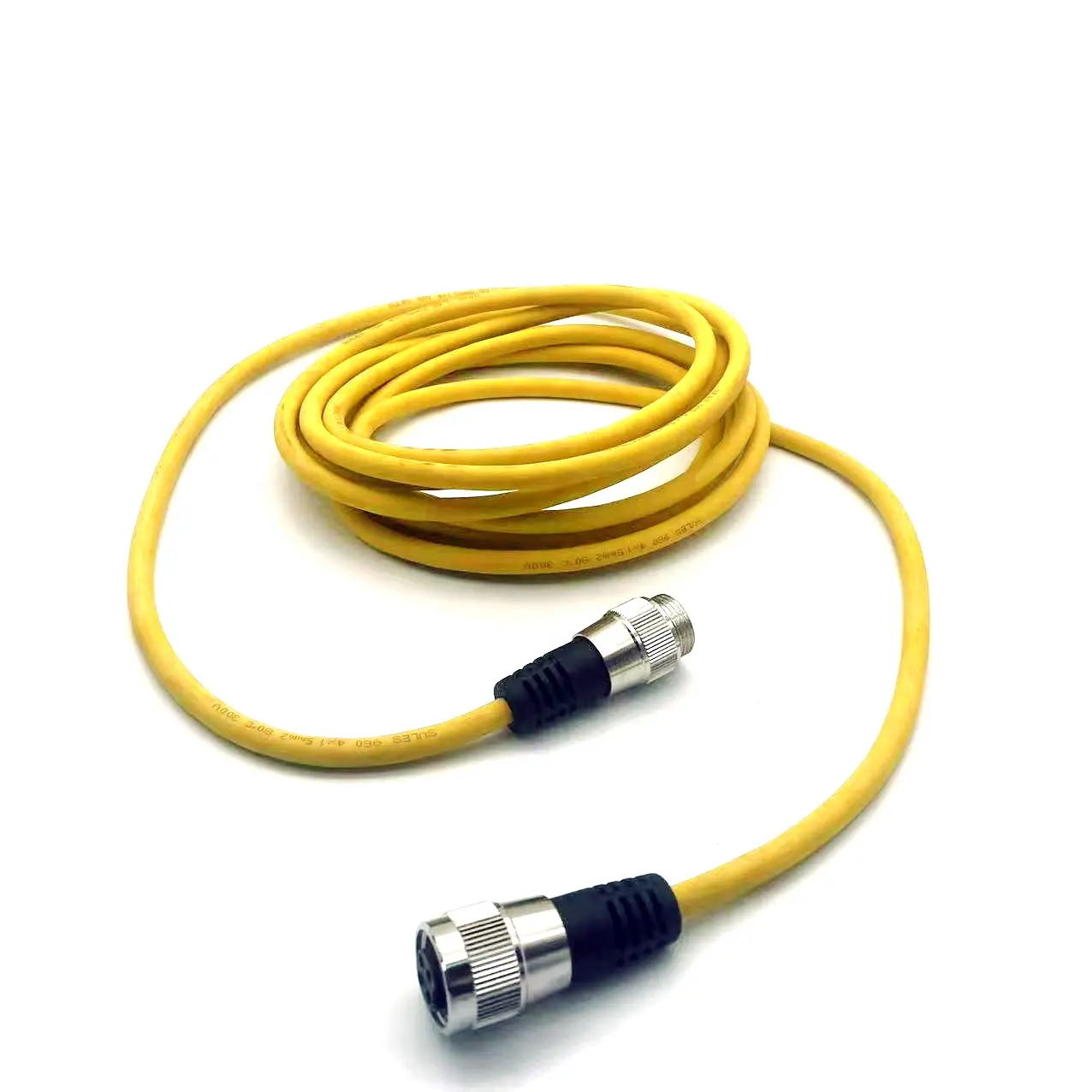 Mini conector de potência de 7/8 '', 4 pinos de cabos moldados de macho reto a fêmea ultrapassados, cordões de duas pontas