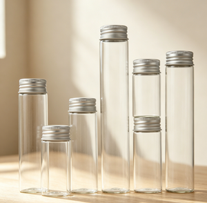 2026 Clear Glass Storage Vial Bottle Aluminium Screw Cap <b>Mini</b> Tube Container 10ml 15ml 20ml 25ml 30ml acceptable customer's logo - Product Image 1