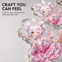 Porte-clés personnalisé en acrylique anime, épaisseur 5 mm, revêtement époxy, impression UV, chaîne serpent, fabrication OEM, vente en gros, délai de livraison rapide