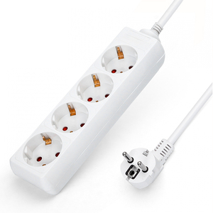 Multiprise 4 prises sans interrupteur, 1,5 m, 3G, 1,0 mm blanche pour connecter divers appareils électriques de manière sécurisée. - Product Image 1