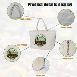 Sac fourre-tout en toile de <span class=keywords><strong>voile</strong></span> recyclée de qualité supérieure Sac à provisions en coton tanné végétal personnalisé pour les marques soucieuses de l'environnement - Product Image 2