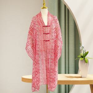 Alla moda primavera estate Multi-funzione di <span class=keywords><strong>cotone</strong></span> Voile sciarpe all'aperto spiaggia coprire lo scialle con bottoni cinesi - Product Image 2