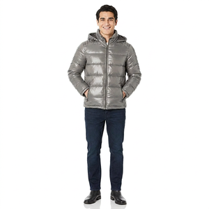 Cheap Price Light Weight Warm Canvas Stand Collar Front Logo Puffer Jacket Wholesale Custom Logo <b>Padded</b> Winter Jacket for Men - Product Image 1