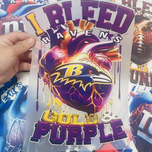 แผ่นรีดร้อนคุณภาพสูง ลายทีม NFL แบบ DTF พร้อมรีด ติดเสื้อยืด - Product Image 4
