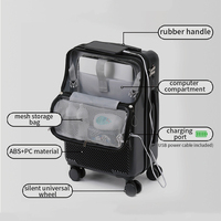 Ensemble de valises extensibles 3 en 1, bagages à roulettes légers et flexibles, ouverture frontale, mot de passe, USB, étanche