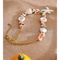 Collier JINYOU 154 style océan, perles en pierre naturelle turquoise, pendentif étoile de mer, collier en acier inoxydable