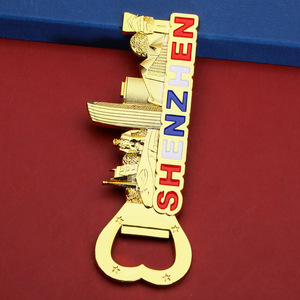 Hot-selling Modern Durable & Portable Zinc Alloy Magnetic Bottle Cap <b>Opener</b> with Custom Logo <b>Letters</b> 2D/3D Design - Product Image 1