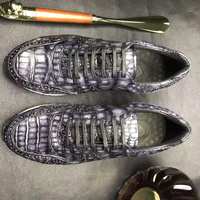 Chaussures de sport pour hommes, respirantes, en cuir de crocodile véritable, chaussures de sport pour hommes, chaussures décontractées de luxe en alligator pour hommes